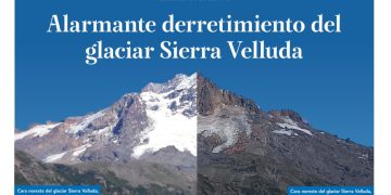 Alarmante derretimiento del glaciar Sierra Velluda